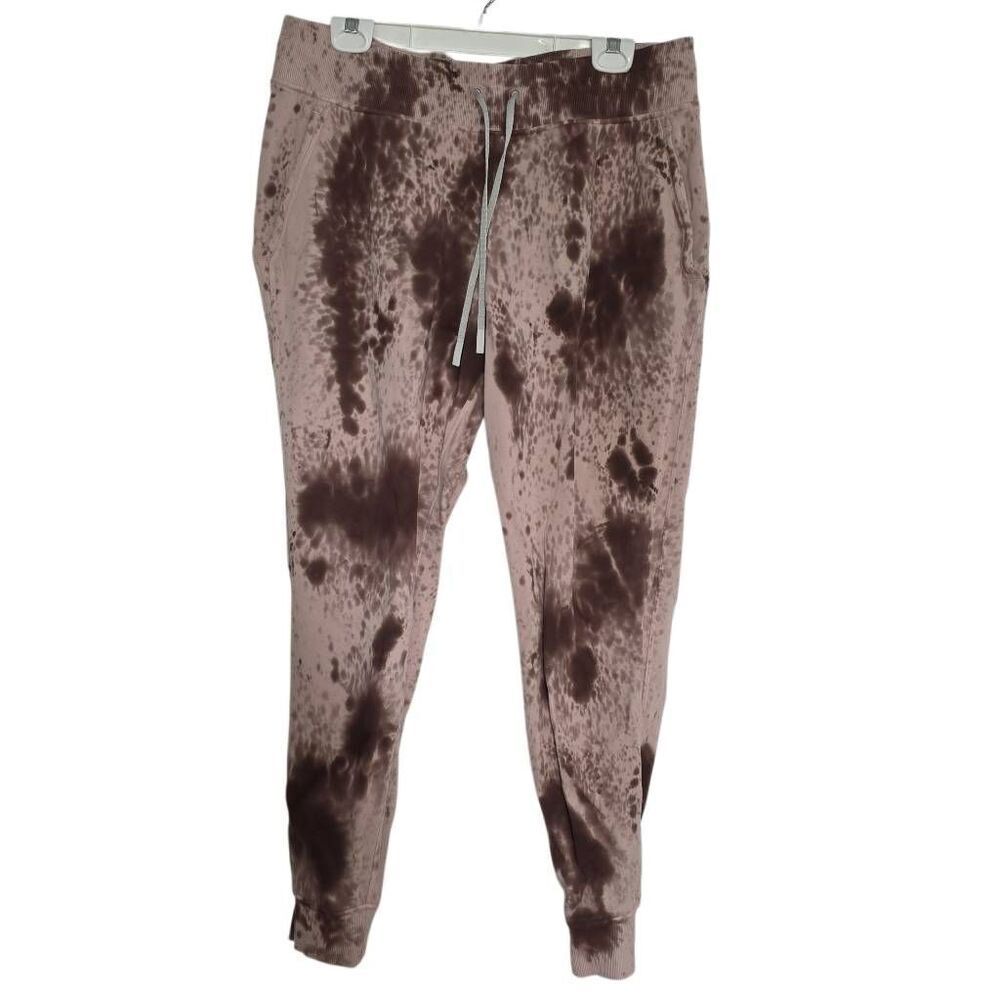 Lululemon Women's Size 12 Pink Brown Splatter Design Jogger Sweatpants